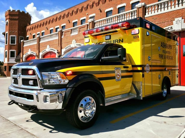 Ashburn Ambulance 22 in new Yellow and Black color scheme