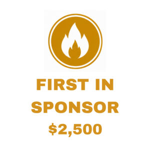 Sponsor logo with monetary amount